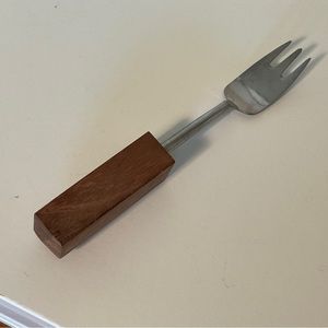 Vintage COPENHAGEN CUTLERY DENMARK-Pickle/Olive Serving Fork-wood handle